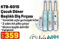 KİWİ KTB-6015 ÇOCUK DÖNER BAŞLIKLI DİŞ FIRÇASI